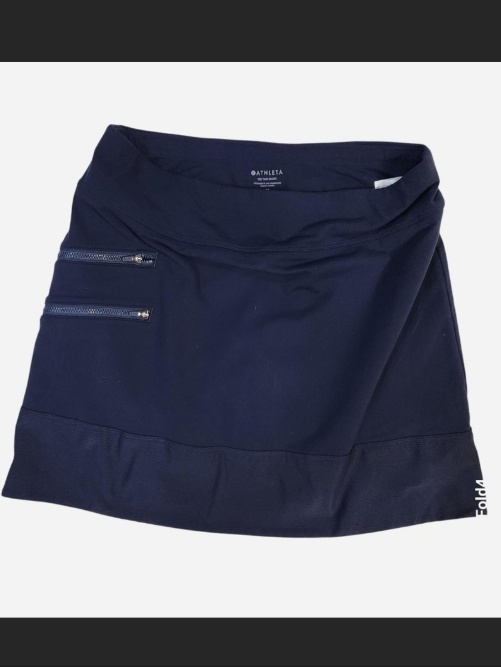 Athleta Tee Time Skort Navy Blue Medium Golf Tennis Hiking Pockets EUC